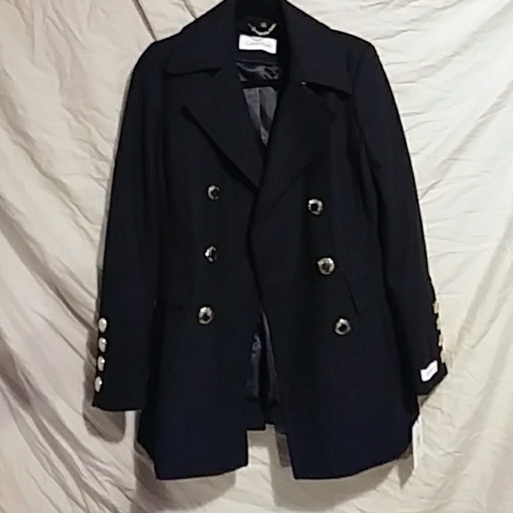 Calvin Klein black pea coat
